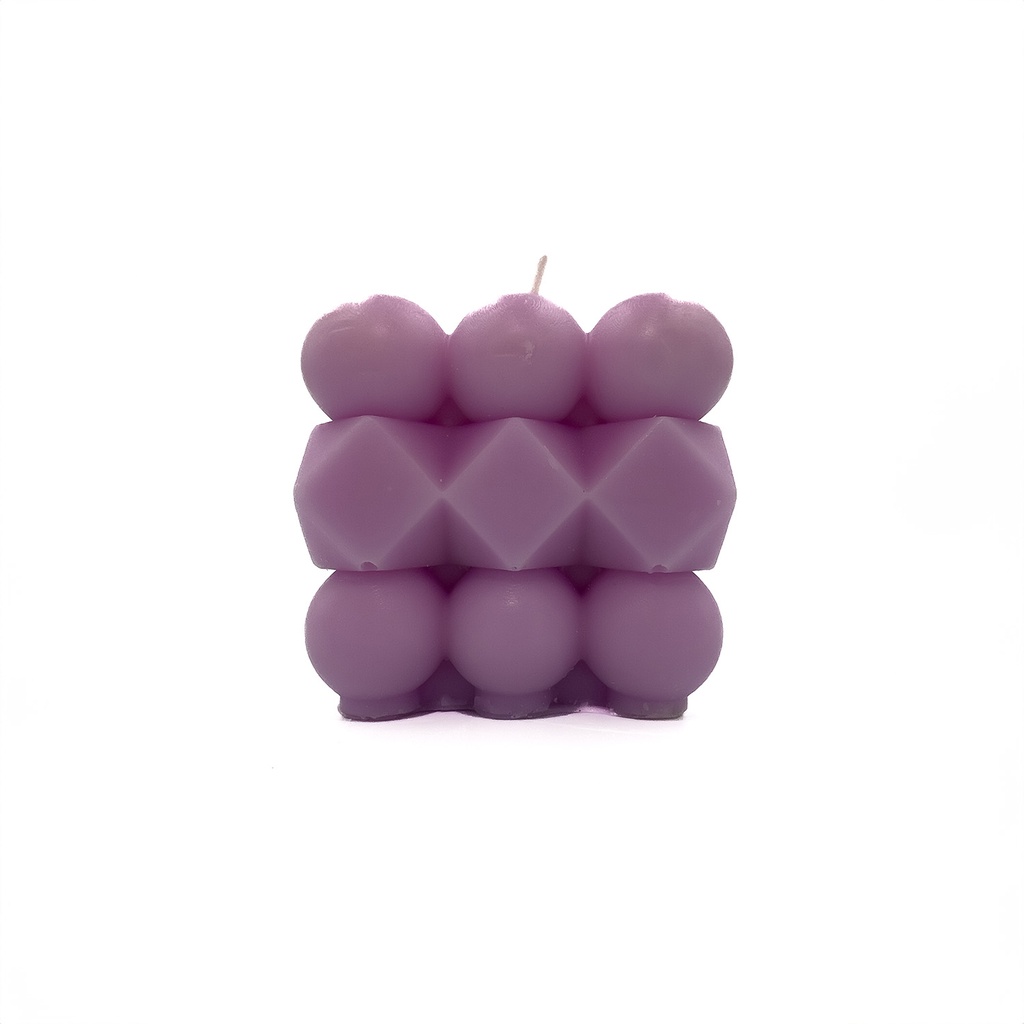 Vela cubo rubik morado 6cm