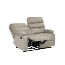 Sofá reclinable 2 cuerpos Logan gris claro 