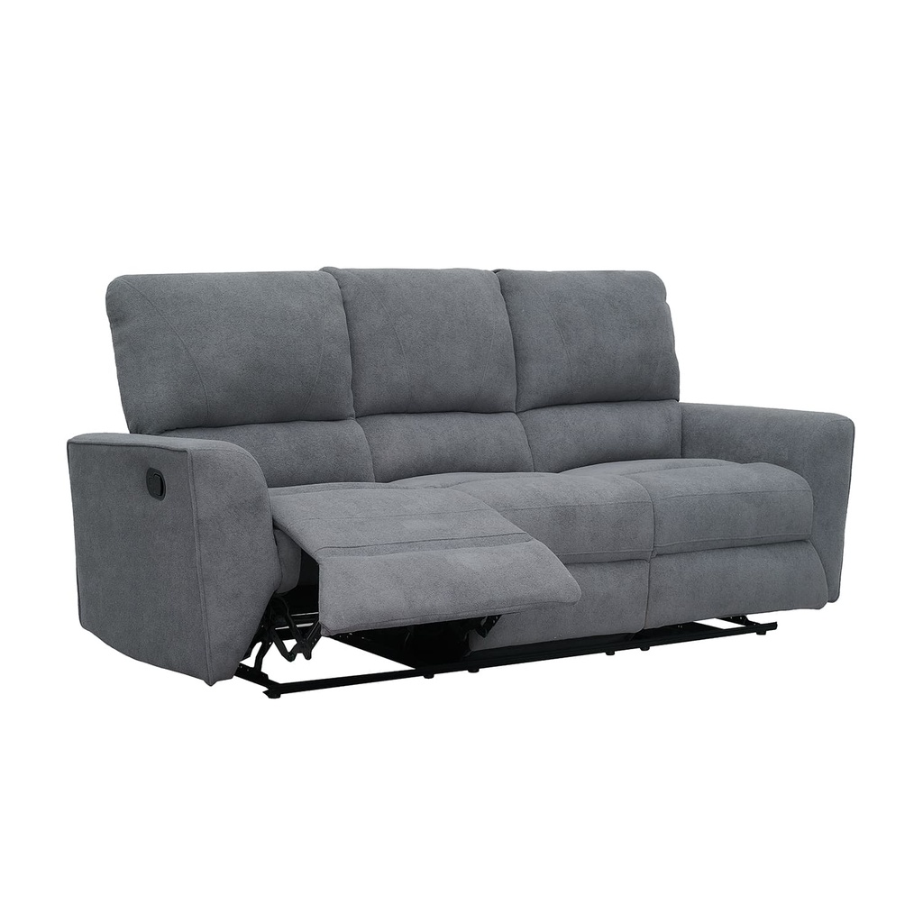 Sofá reclinable 3 cuerpos Alaska gris oscuro