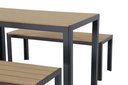 Juego comedor terraza 2 bancos Elko gris oscuro