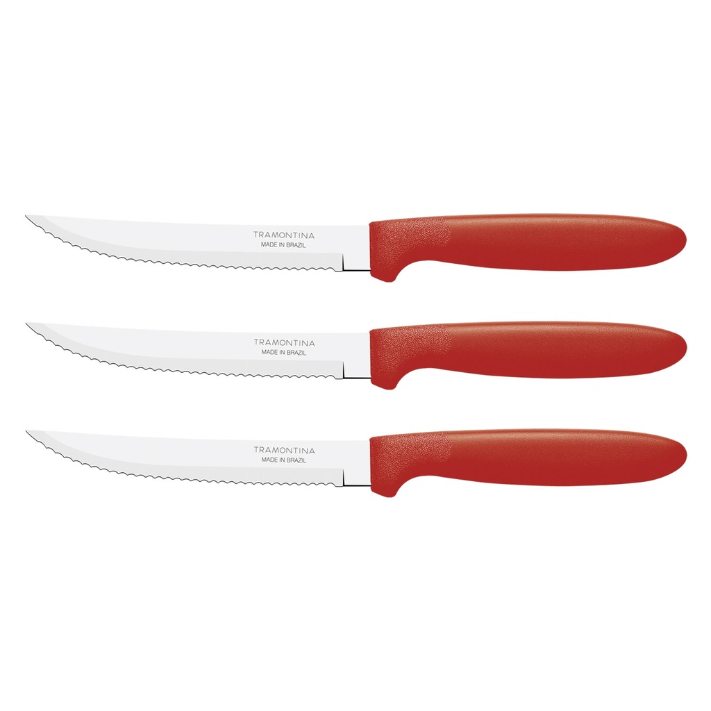Cuchillos asado rojo set de 3 23360/375