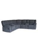 Sofá seccional reclinable Kansas gris oscuro