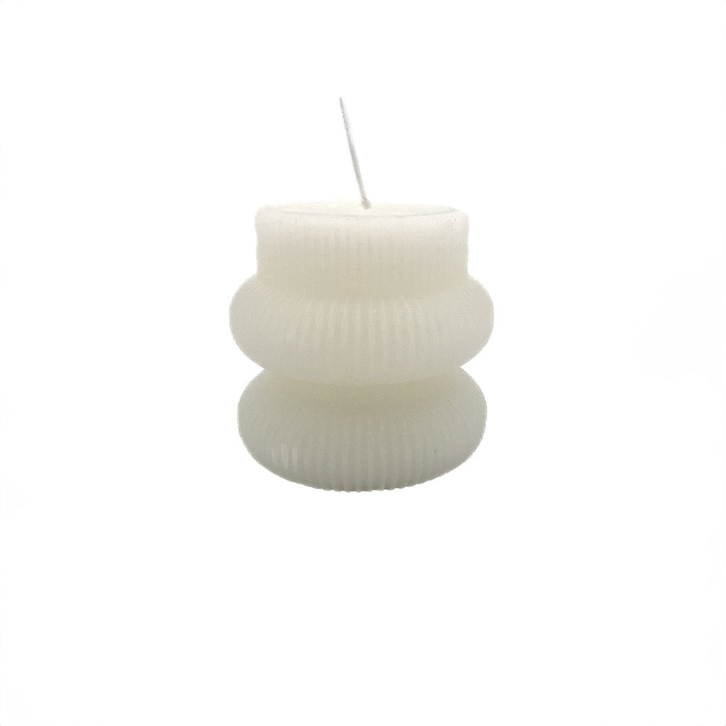 Vela acanalada 7cm blanco