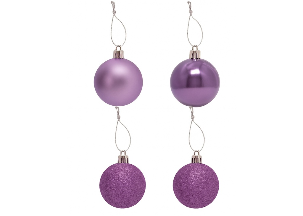 Bola navidad 7cm 20pcs lila