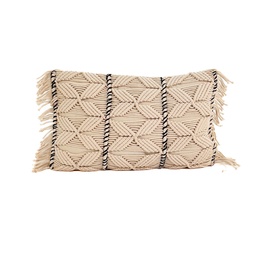 [230034224] Cojín 30x50cm macrame crudo